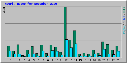 Hourly usage for December 2025